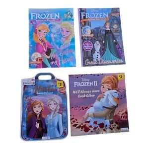 4 Pack Disney Frozen Books and Activity Set